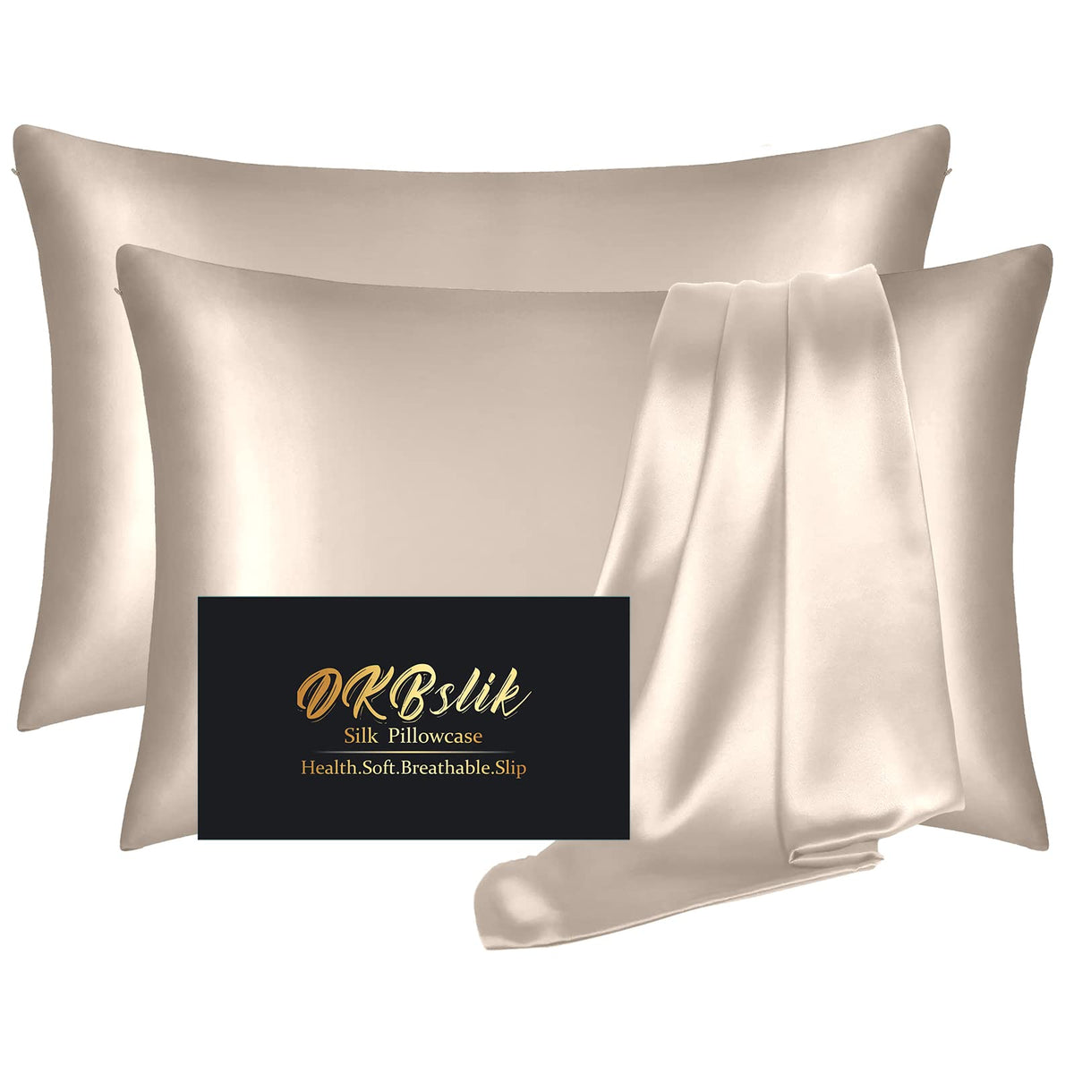 Silk Pillowcase for Hair and Skin, Mulberry Silk Pillow Cases Standard Size, Anti Acne Cooling Sleep Both Sides Natural Silk Satin Pillow Covers with Hidden Zipper, Gifts for Women Men, Ash Blue