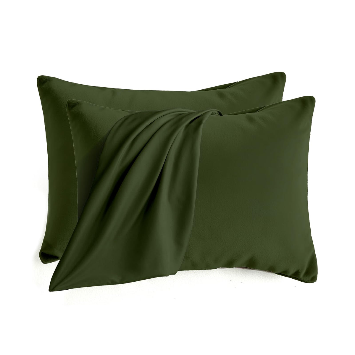 Set of 2 Brushed Microfiber Pillowcases 20x26 inch Pink
