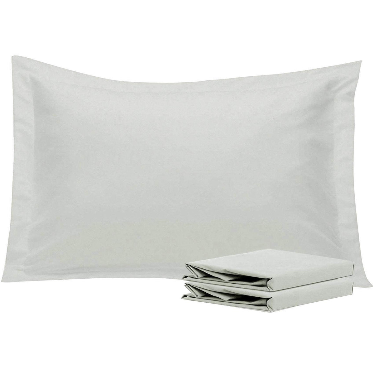 NTBAY Standard Pillow Shams, Set of 2, Microfiber, White