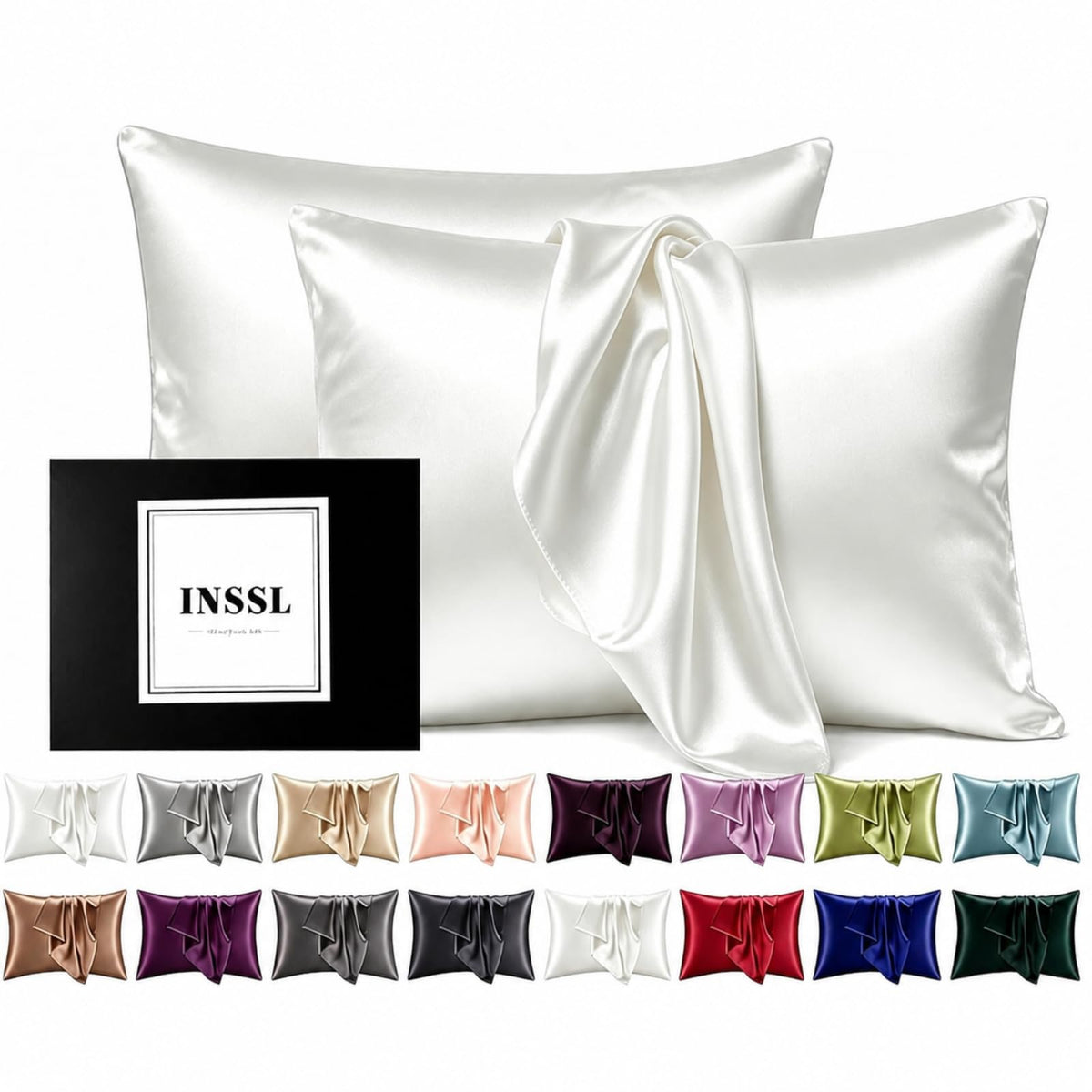 INSSL Silk Pillowcase for Women, Mulberry Silk Pillowcase for Hair and Skin and Stay Comfortable and Breathable During Sleep (Standard, Coral)