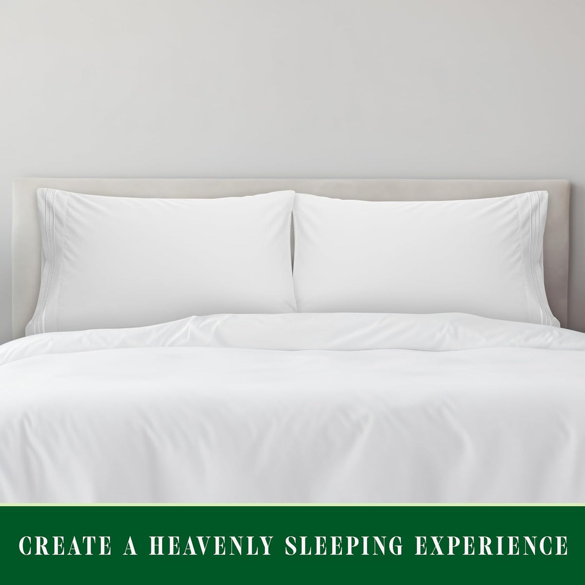 Elegant Comfort Luxury Ultra-Soft 2-Piece Pillowcase Set - 1500 Premium Hotel Quality Microfiber Double Brushed - Wrinkle Resistant, King Size, White