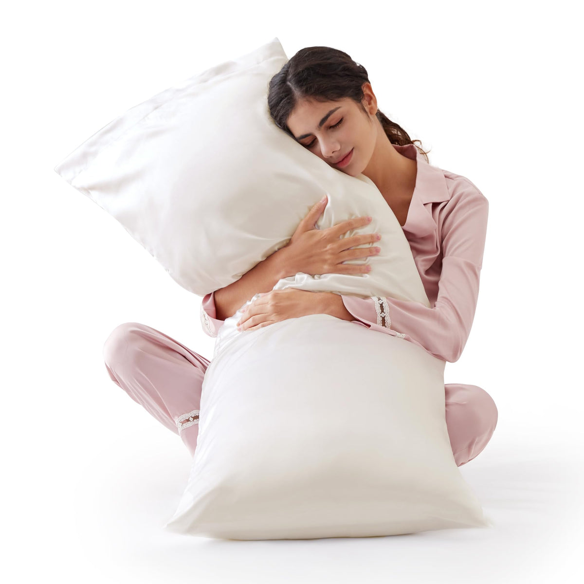 Love's cabin Satin Pillowcase Set of 2 Queen Size 20x30, Cooling Pillow Covers for Hair and Skin, Silky Smooth with Envelope Closure, Similar to Silk, Black
