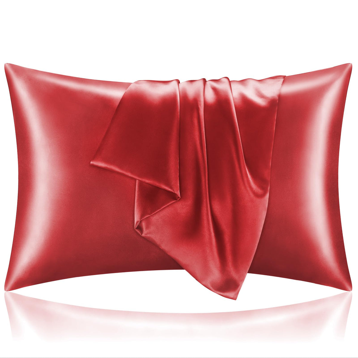 BEDELITE Satin Pillowcases, Queen Size 20x30 Inch, Dark Grey, Set of 2