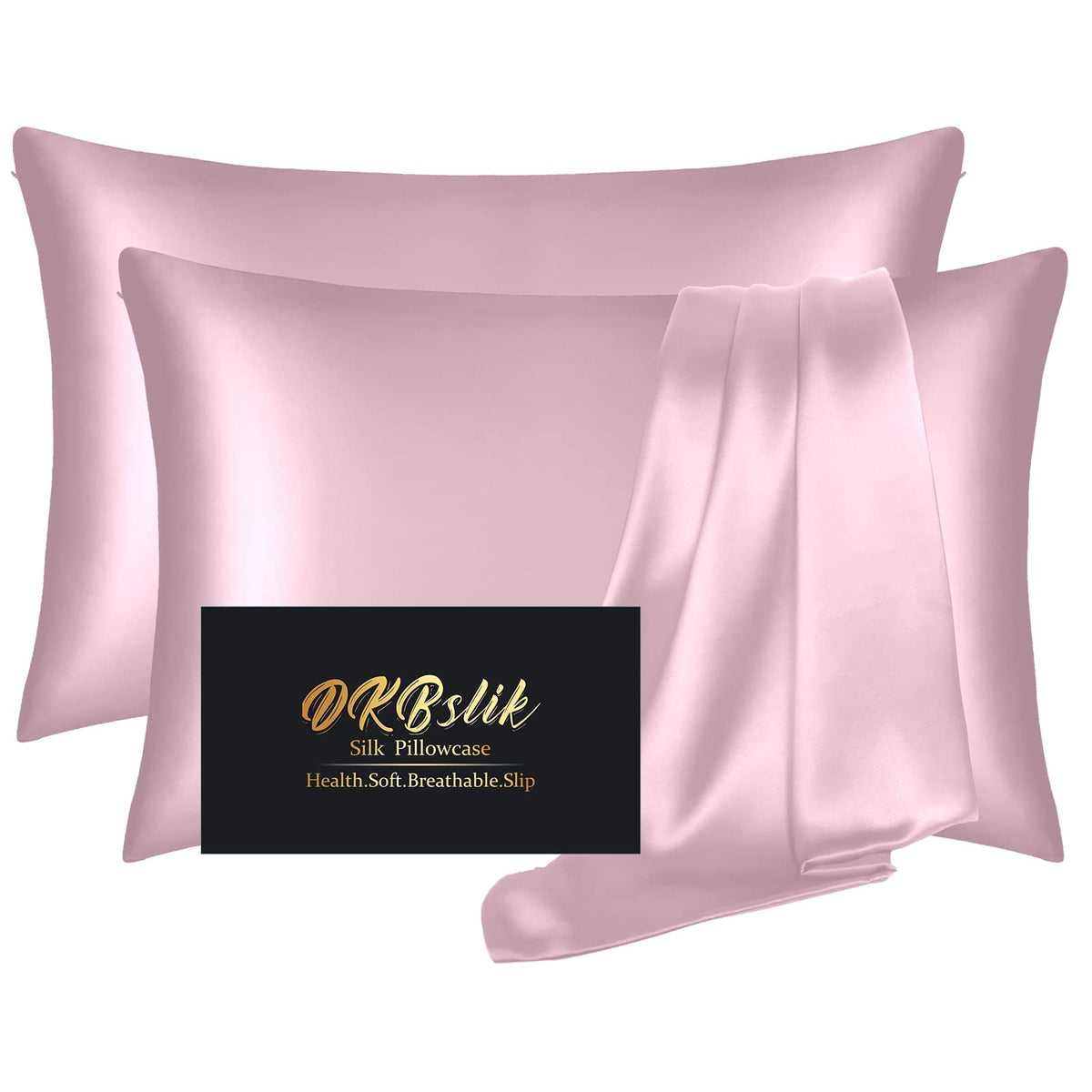 Silk Pillowcase for Hair and Skin, Mulberry Silk Pillow Cases Standard Size, Anti Acne Cooling Sleep Both Sides Natural Silk Satin Pillow Covers with Hidden Zipper, Gifts for Women Men, Ash Blue