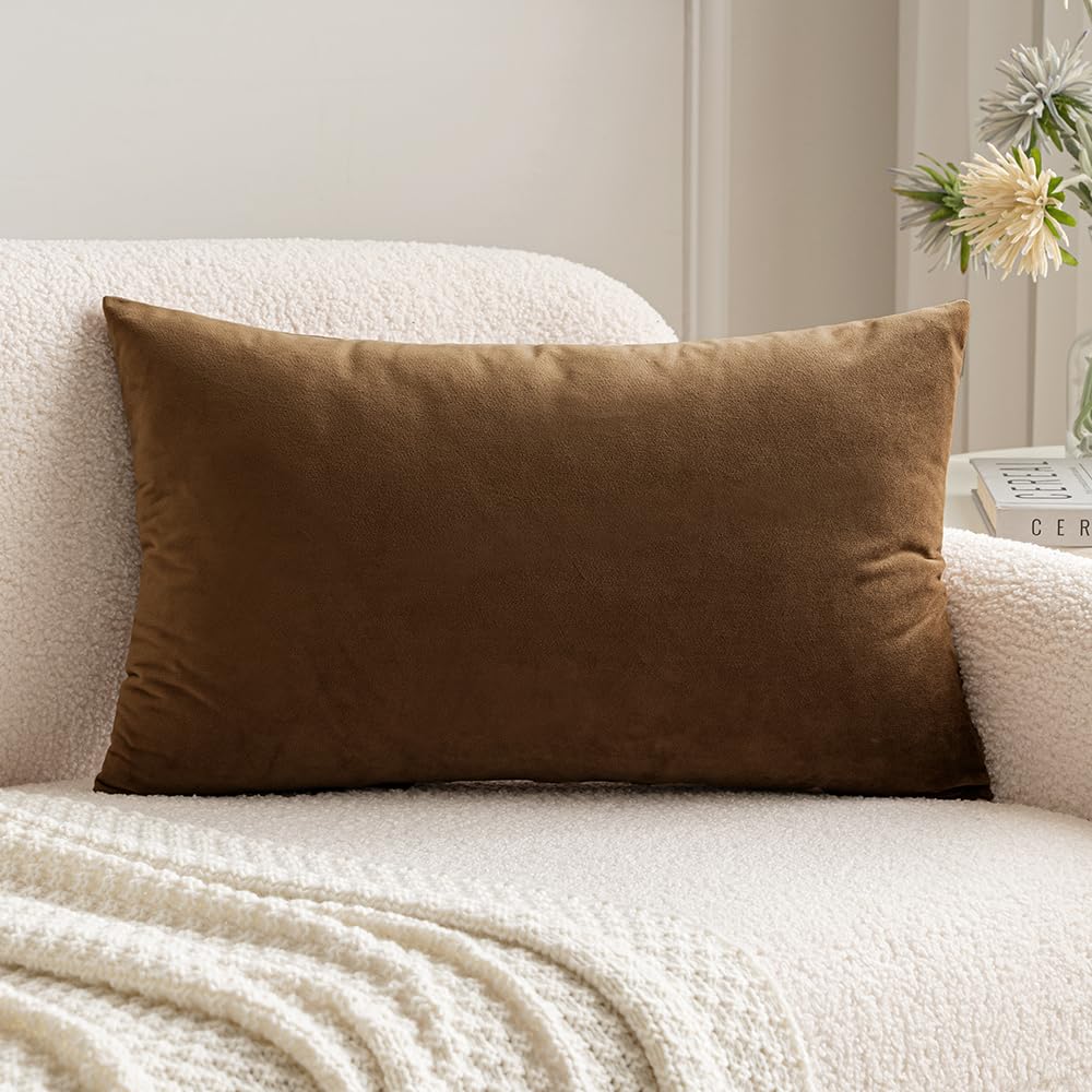 MIULEE Velvet Pillow Cover Soft Luxury Decorative Throw Pillow Cover Single Rectangle Cushion Case for Spring Couch Sofa Bedroom Car Decor,12x20 Inch Sage Green