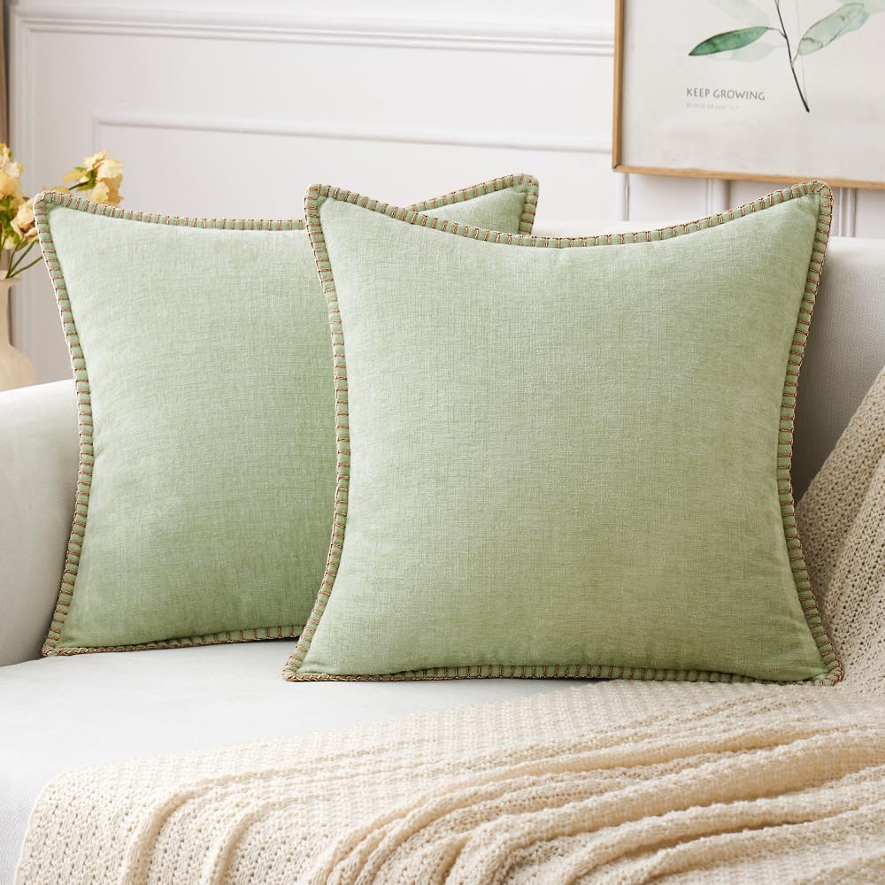 MIULEE Decorative Couch Throw Pillow Covers 18x18 Inch Navy 2 Pack