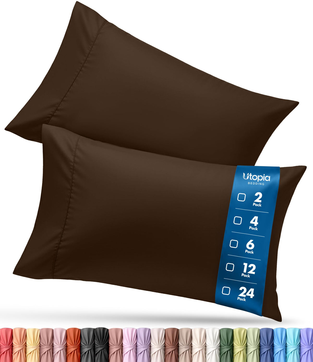 Pillow Covers Standard Size Set of 4, Soft and Comfy Pillow Cases, White