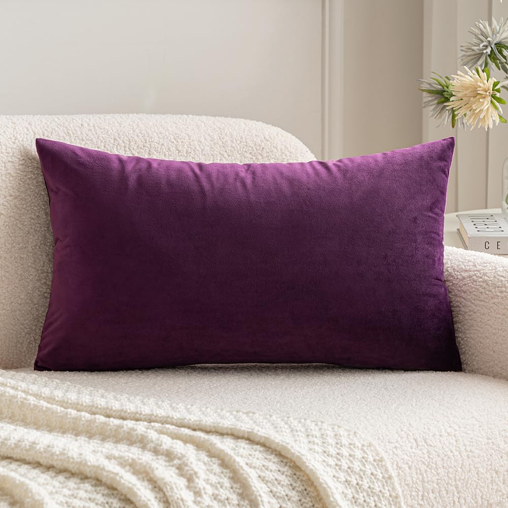 MIULEE Velvet Pillow Cover Soft Luxury Decorative Throw Pillow Cover Single Rectangle Cushion Case for Spring Couch Sofa Bedroom Car Decor,12x20 Inch Sage Green
