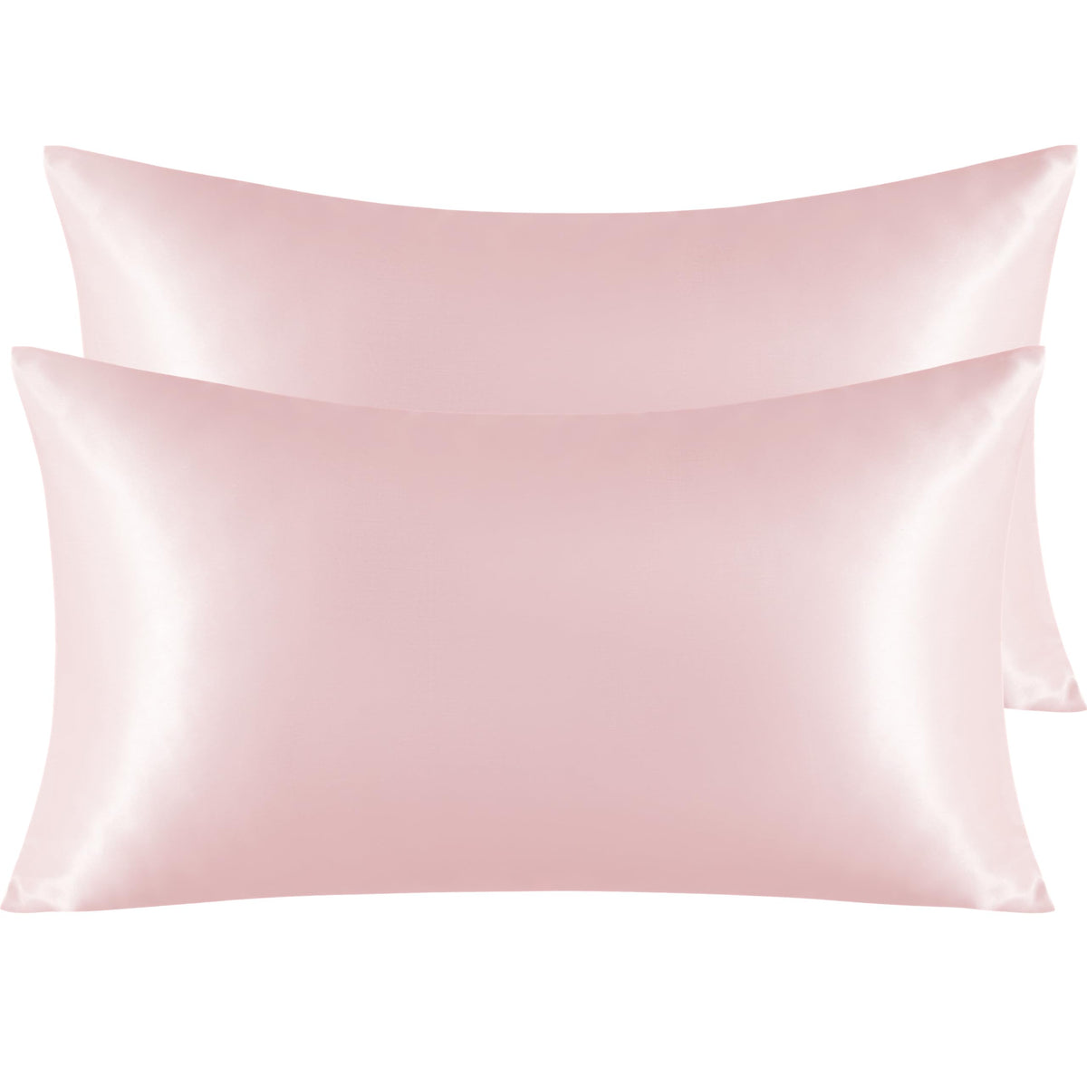 NTBAY Standard Satin Pillowcases, Set of 2, Black