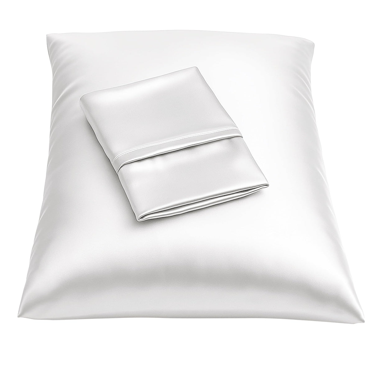 BLISSFORD Satin Pillowcase with Zipper, Like Silk Pillow Cases - Black