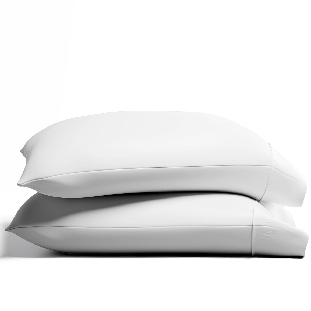 TEXAS LINEN CO. 100% Organic Cotton Percale Pillow Cases Standard/Queen Size Set of 2 - Percale Pillowcases Standard/Queen, Soft Cooling Pillow Cases for Sleeping, Cotton Pillow Covers - White