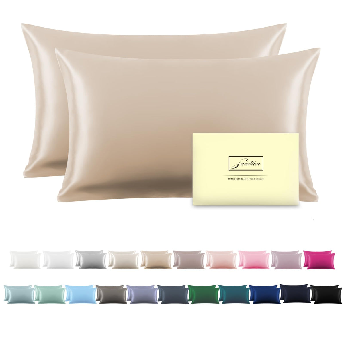 Mulberry Silk Pillowcase for Hair and Skin Standard Size 20"X 26" Pillow Case with Hidden Zipper Soft Breathable Smooth Cooling Silk Pillow Covers for Sleeping (Haze Blue,Standard,1Pcs)
