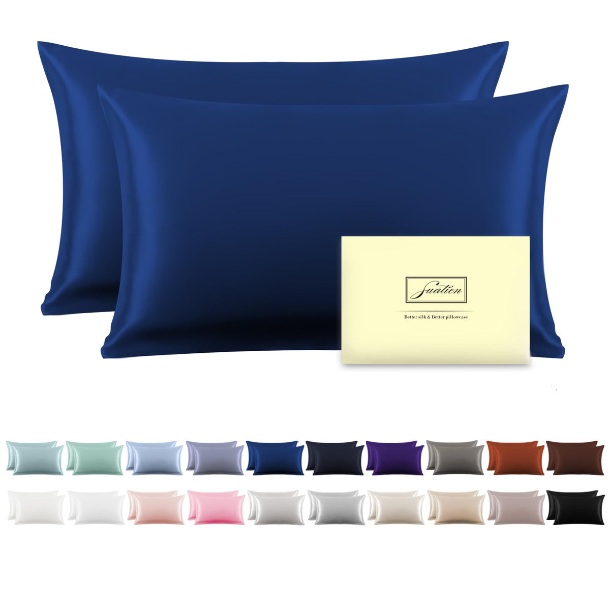 Mulberry Silk Pillowcase for Hair and Skin Standard Size 20"X 26" Pillow Case with Hidden Zipper Soft Breathable Smooth Cooling Silk Pillow Covers for Sleeping (Haze Blue,Standard,1Pcs)