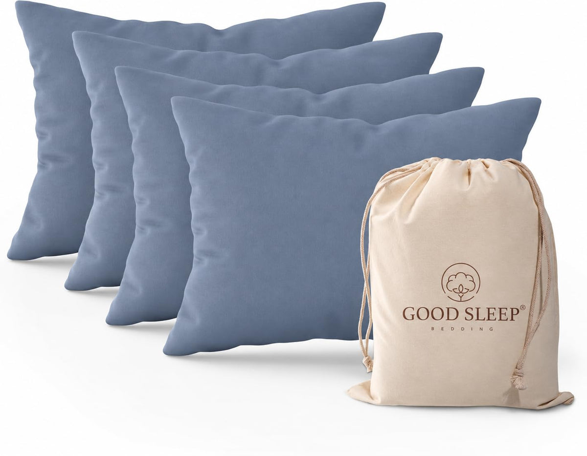 Pillow Cases Standard Size Set of 4, 800 TC, 100% Egyptian Cotton - White