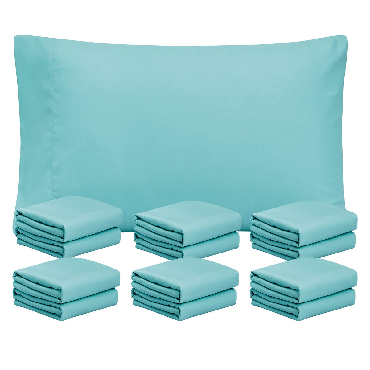 FreshCulture Sage Green Pillowcases Queen Size 2 Pack - Pillowcase Set - Envelope Closure - Soft Brushed Microfiber Fabric - 20x30 Inches Pillow Case Set of 2 for Home, Hotels, Schools