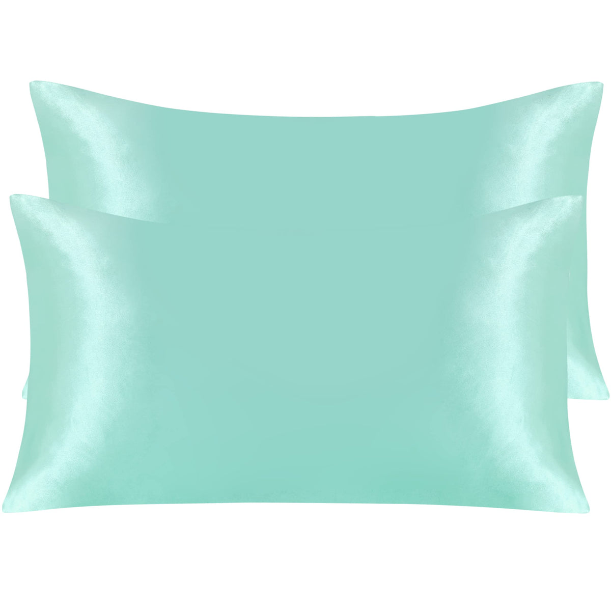 NTBAY Standard Satin Pillowcases, Set of 2, Black