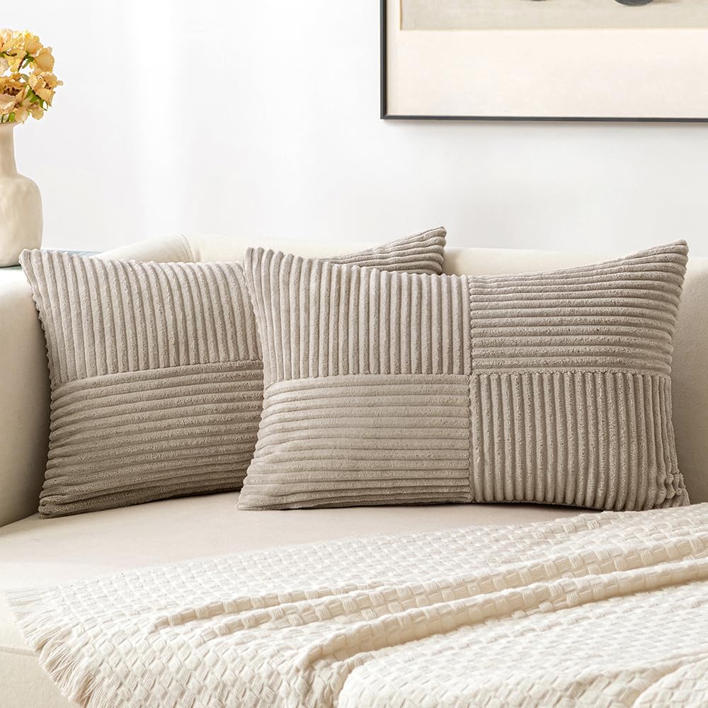 MIULEE Black Decorative Throw Pillow Covers for Couch 18x18 Inch
