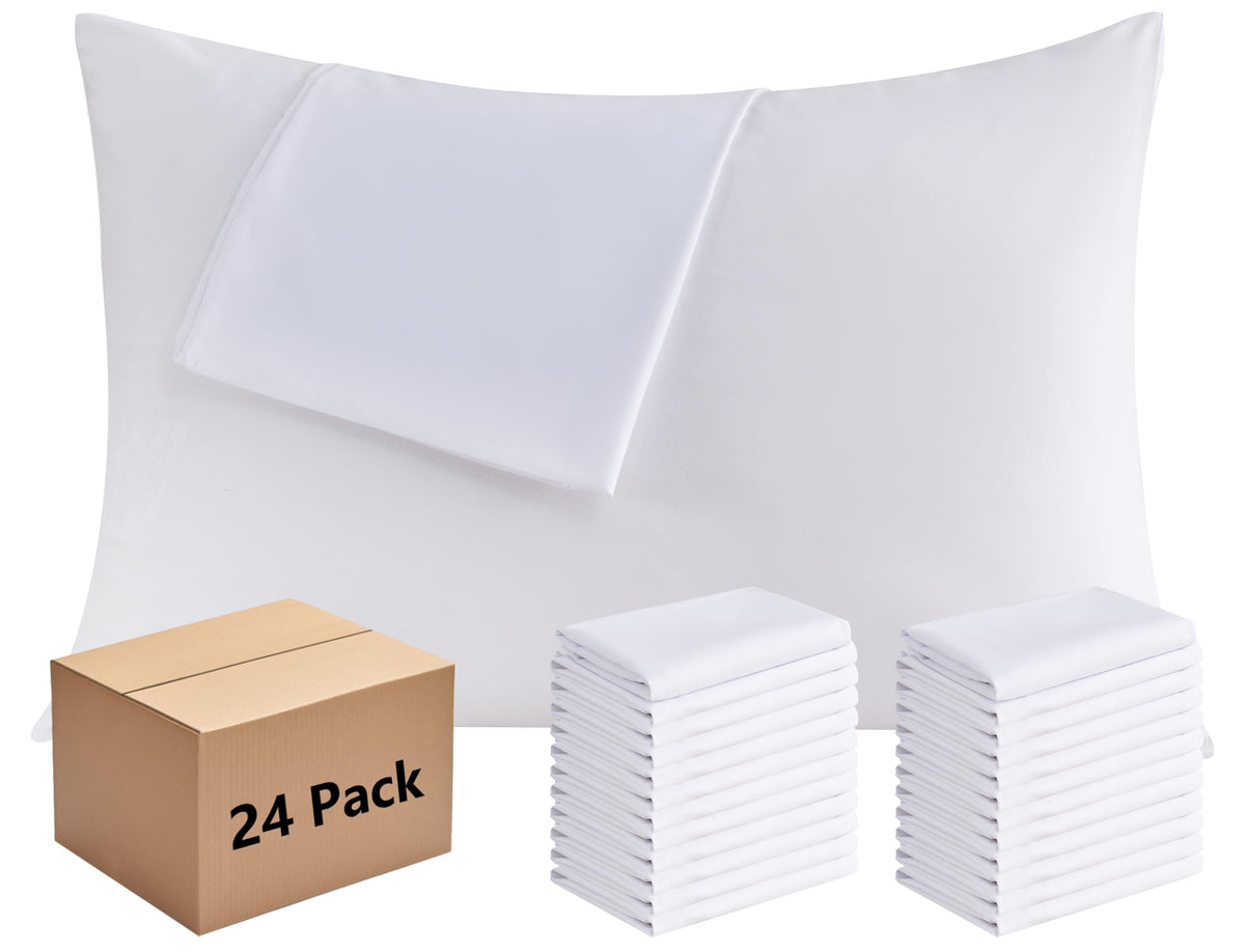 CULVE White Pillow Cases Standard 4 Pack, Microfiber Pillowcase, 20x26