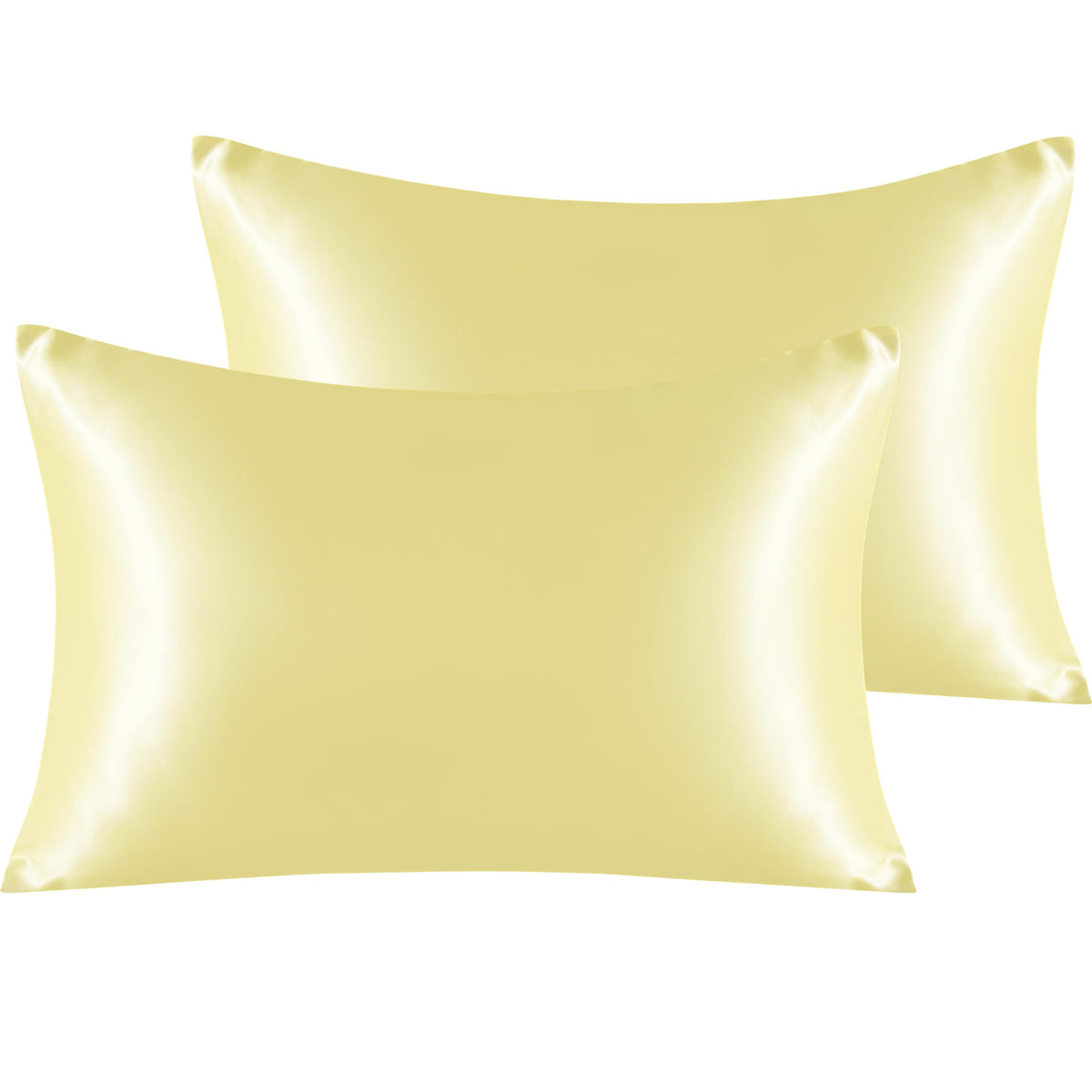 NTBAY Standard Satin Pillowcases, Set of 2, Black