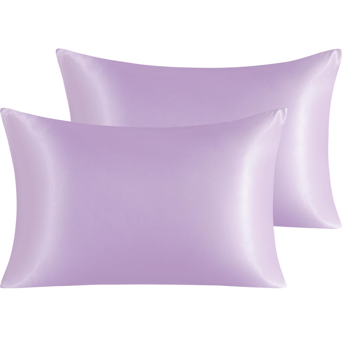 NTBAY Standard Satin Pillowcases, Set of 2, Black