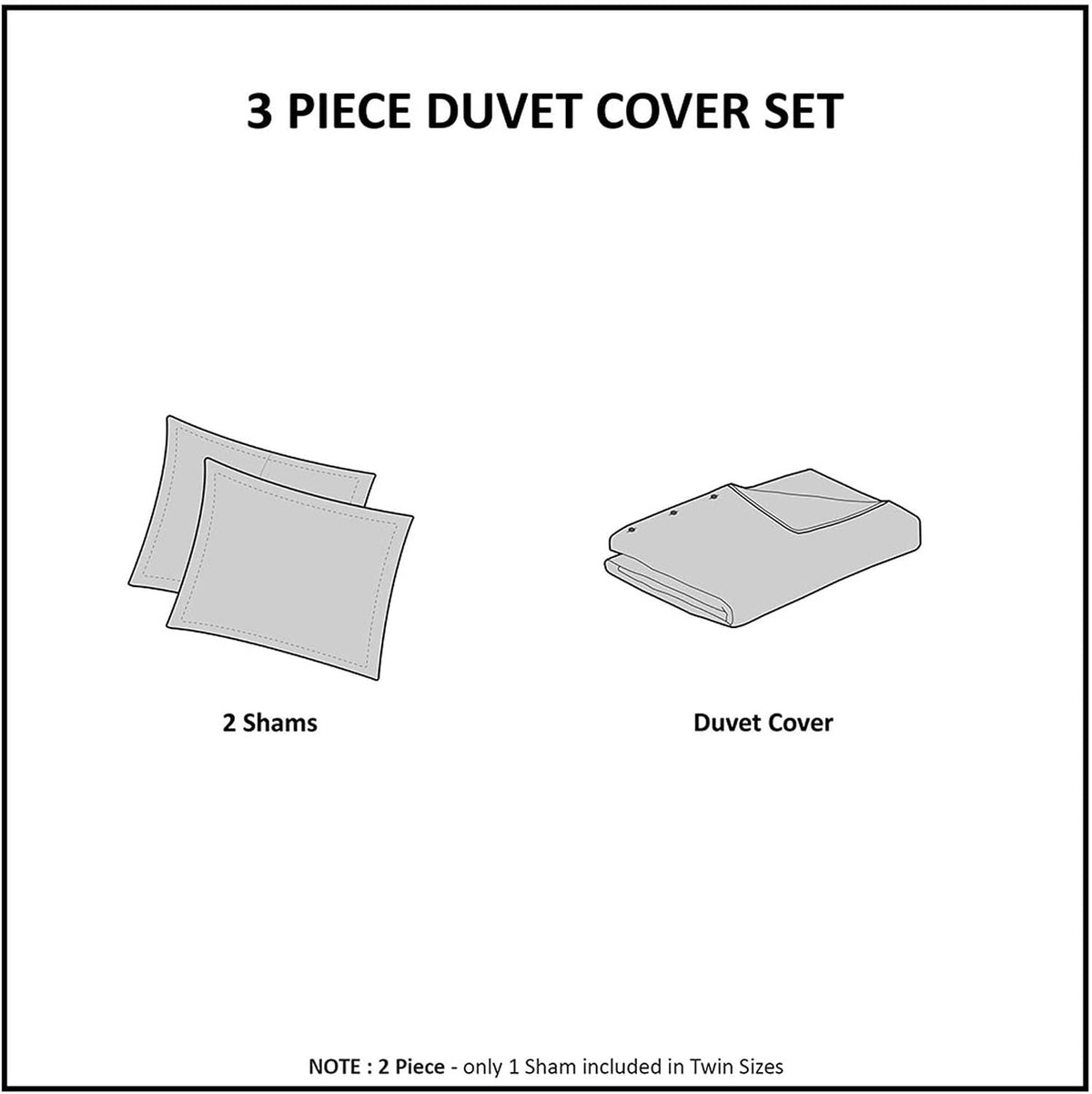 Madison Park Tufted Chenille Cotton Duvet Cover Set, 3PC King/Cal King