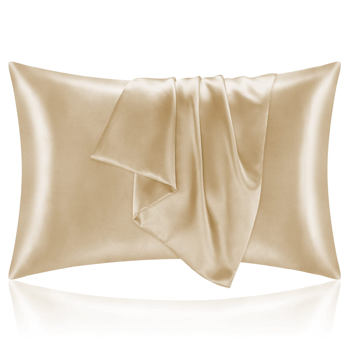 BEDELITE Satin Pillowcases, Queen Size 20x30 Inch, Dark Grey, Set of 2