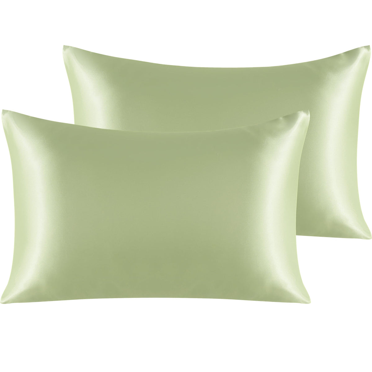 NTBAY Standard Satin Pillowcases, Set of 2, Black