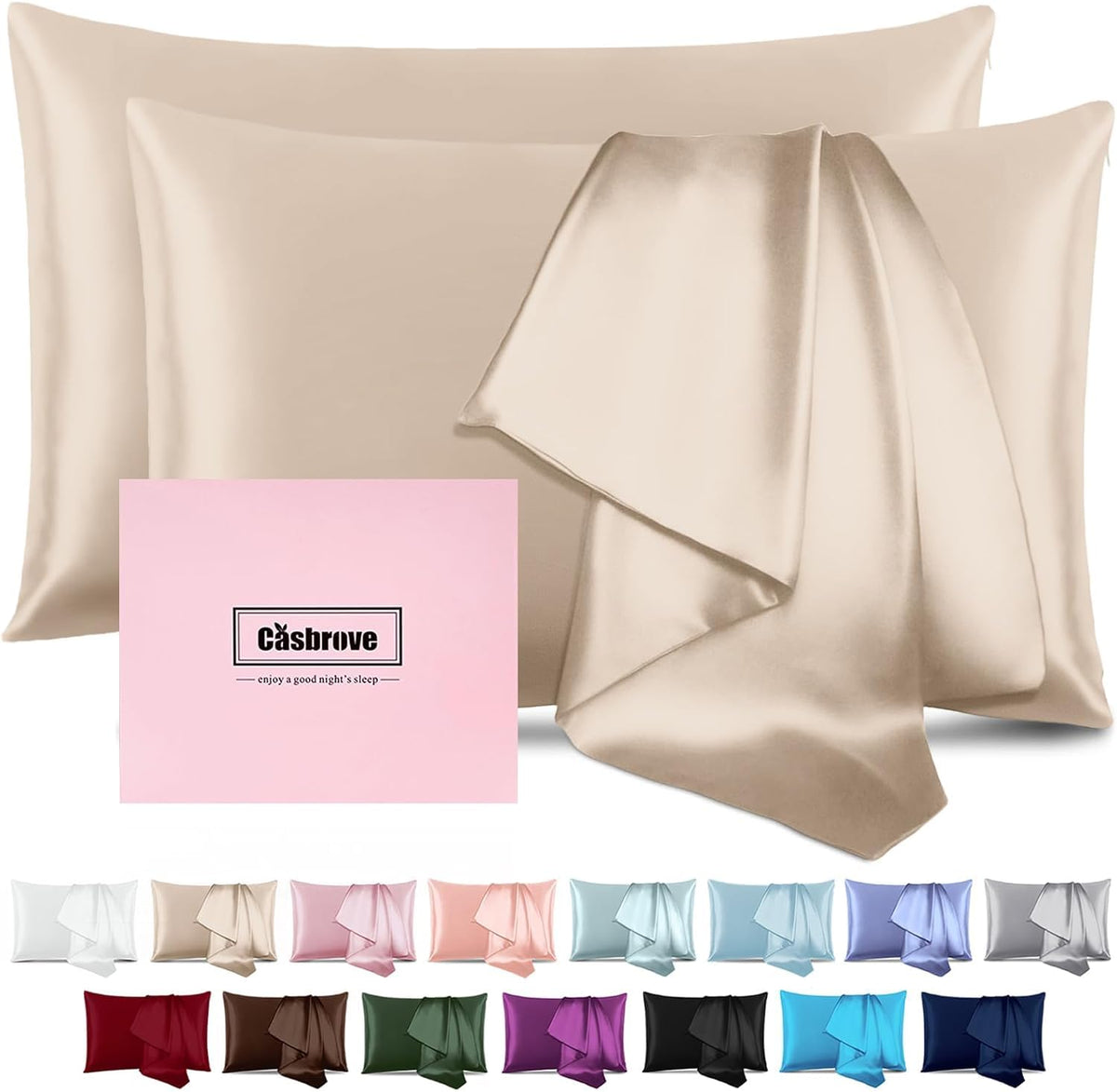 Silk Pillow Cases Mulberry Silk Pillowcases Soft Breathable Both Sided Natural Silk Pillowcase with Zipper Beauty Sleep Silk Pillow Cases 1 Pc for Gift (Standard, Cornflower Blue)