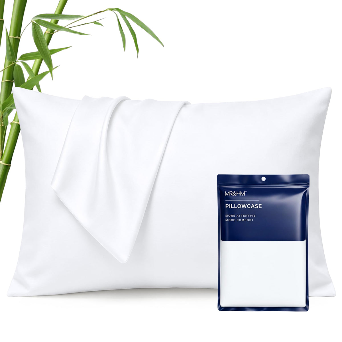 MR&HM Queen Pillowcase Set of 2, Cooling & Breathable, Dark Grey, 20"x30"