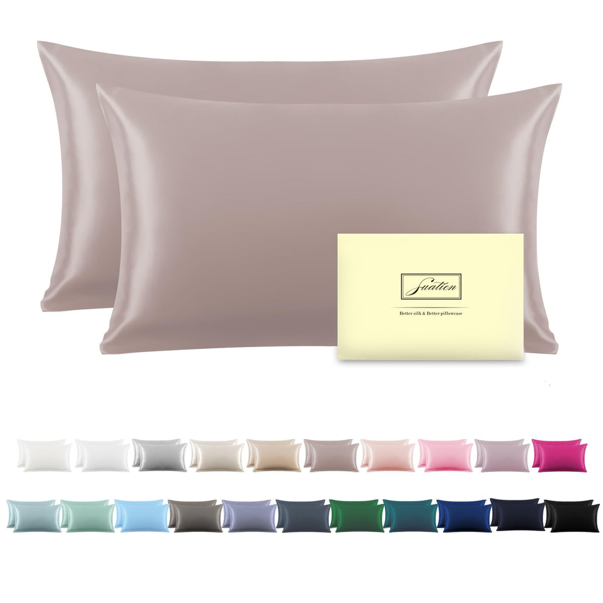 Mulberry Silk Pillowcase for Hair and Skin Standard Size 20"X 26" Pillow Case with Hidden Zipper Soft Breathable Smooth Cooling Silk Pillow Covers for Sleeping (Haze Blue,Standard,1Pcs)