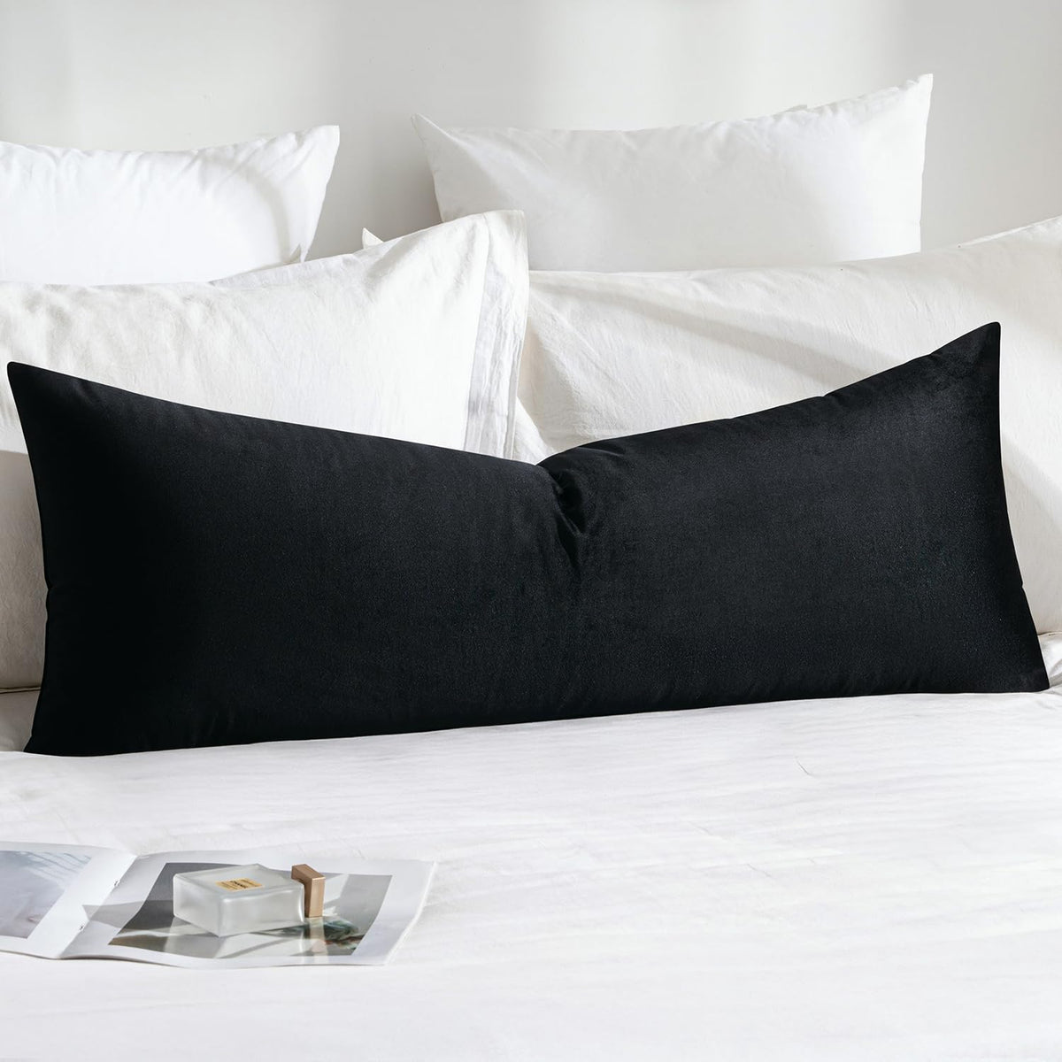 MIULEE Velvet Pillow Cover Soft Luxury Decorative Throw Pillow Cover Single Rectangle Cushion Case for Spring Couch Sofa Bedroom Car Decor,12x20 Inch Sage Green