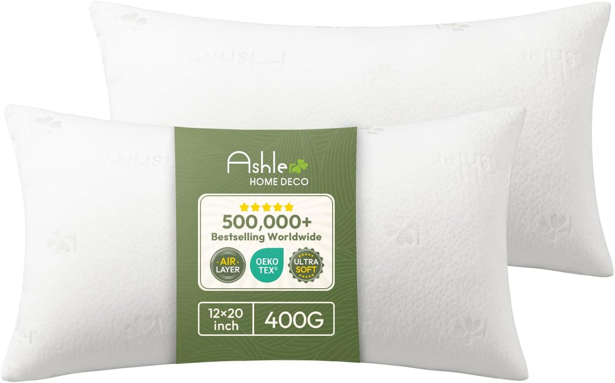 Ashler 12x20 Throw Pillows Insert Pack of 2, Lumbar Pillow