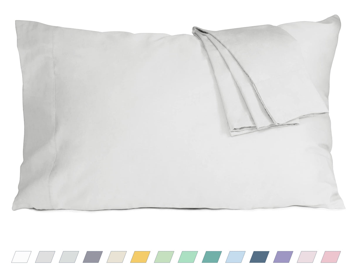 Pillow Cases Standard Queen Size 100% Cotton Percale Set of 2, White