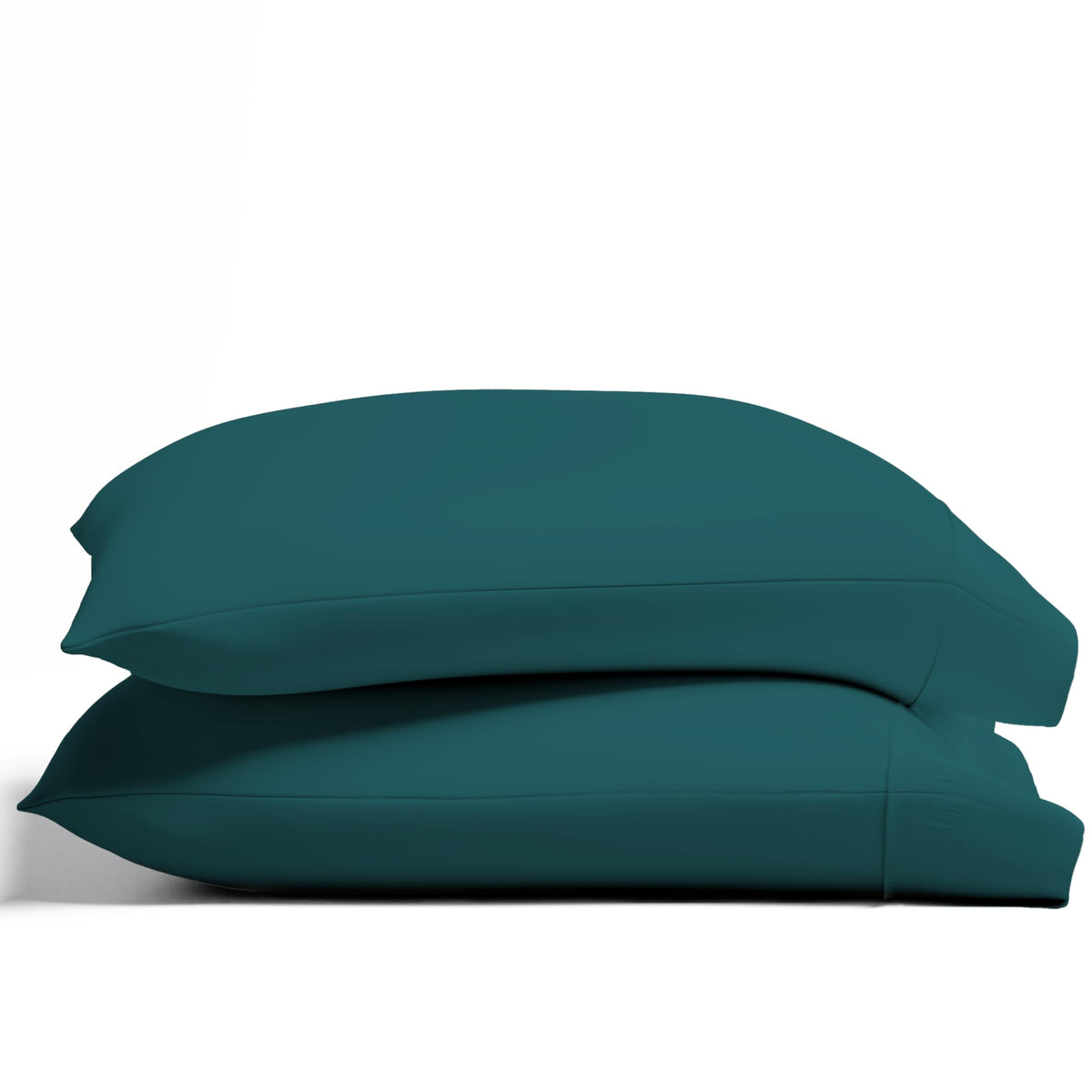TEXAS LINEN CO. 100% Organic Cotton Percale Pillow Cases Standard/Queen Size Set of 2 - Percale Pillowcases Standard/Queen, Soft Cooling Pillow Cases for Sleeping, Cotton Pillow Covers - White