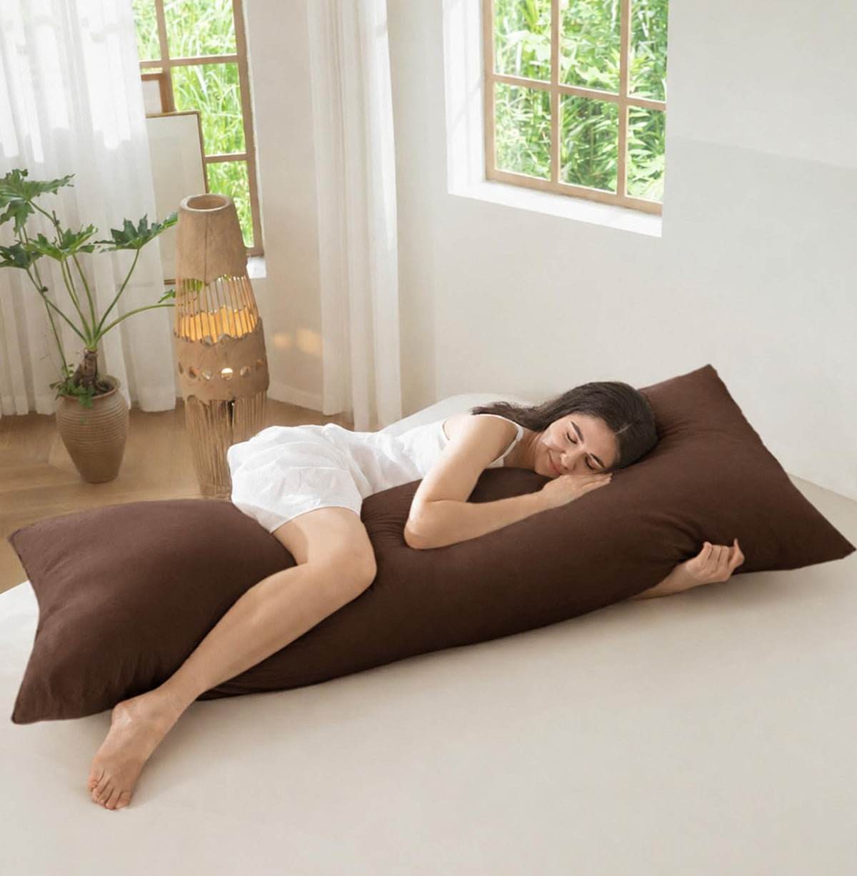 MOOMEE Pillowcase Set of 2 100% Washed Cotton Linen-Like Standard