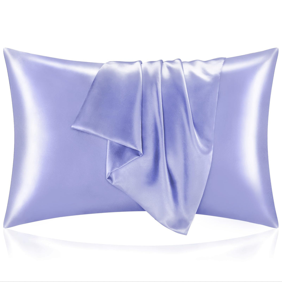 BEDELITE Satin Pillowcases, Queen Size 20x30 Inch, Dark Grey, Set of 2