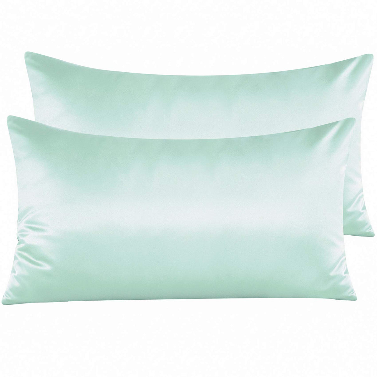 NTBAY Standard Satin Pillowcases, Set of 2, Zipper, Black