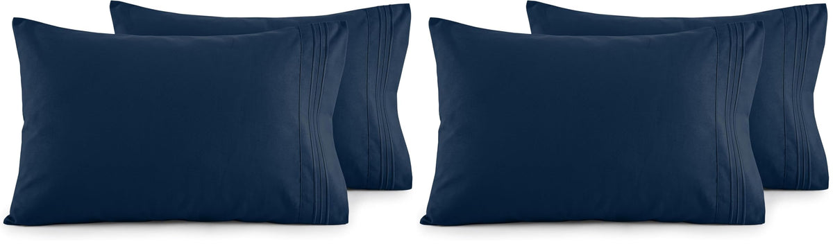 Elegant Comfort Luxury Ultra-Soft 2-Piece Pillowcase Set - 1500 Premium Hotel Quality Microfiber Double Brushed - Wrinkle Resistant, King Size, White
