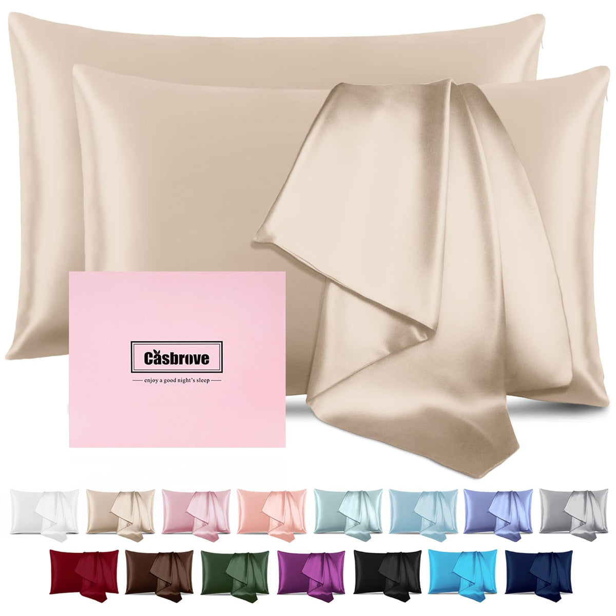 Silk Pillow Cases Mulberry Silk Pillowcases Soft Breathable Both Sided Natural Silk Pillowcase with Zipper Beauty Sleep Silk Pillow Cases 1 Pc for Gift (Standard, Cornflower Blue)