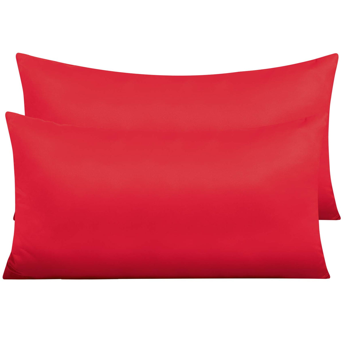 NTBAY Standard Satin Pillowcases, Set of 2, Zipper, Black