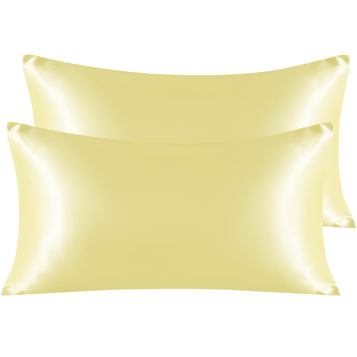 NTBAY Standard Satin Pillowcases, Set of 2, Black
