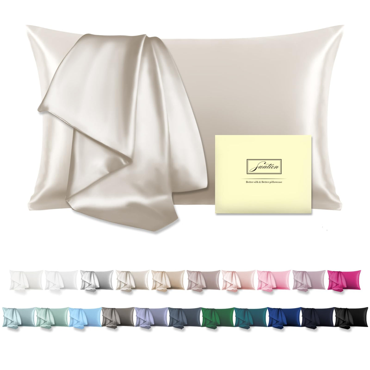 Mulberry Silk Pillowcase for Hair and Skin Standard Size 20"X 26" Pillow Case with Hidden Zipper Soft Breathable Smooth Cooling Silk Pillow Covers for Sleeping (Haze Blue,Standard,1Pcs)