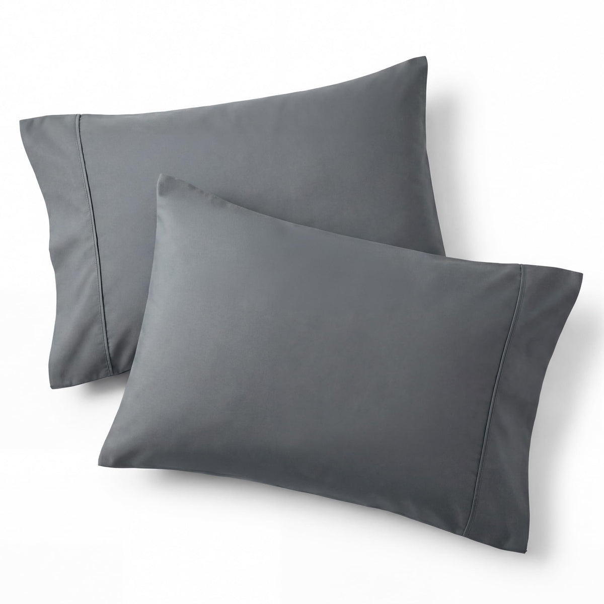 Bedsure Pillow Cases Queen Set of 2 - Dark Grey Double Brushed Microfiber Pillowcases 2 Pack, Super Soft Cooling Pillow Sham Covers with Envelope Closure, Wrinkle, Fade Resistant, 20”x30“