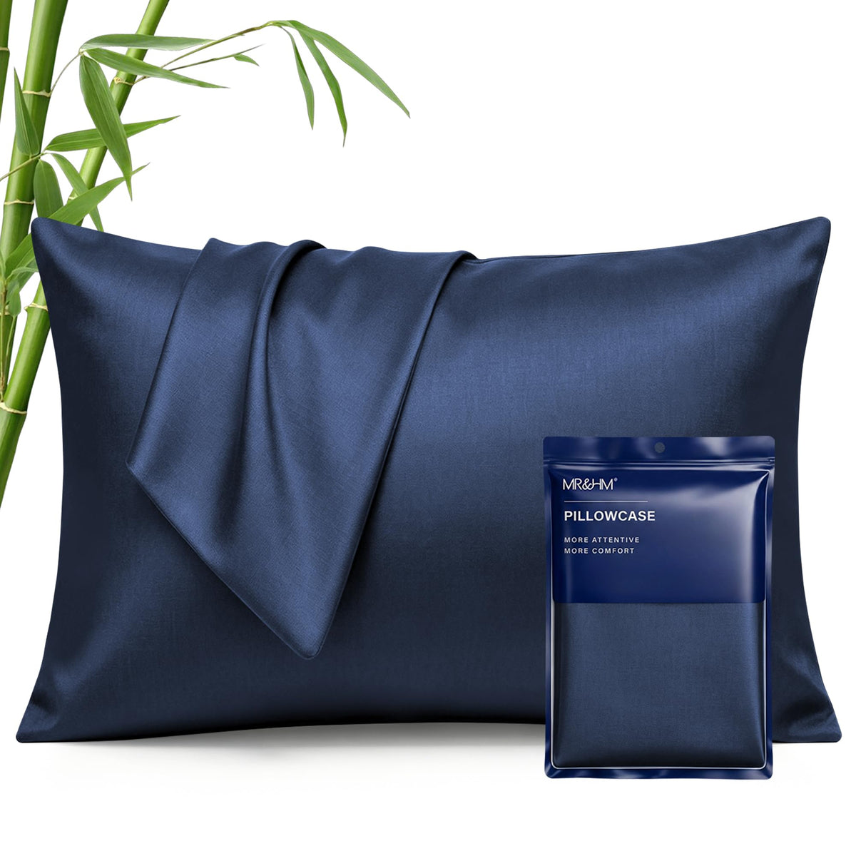 MR&HM Queen Pillowcase Set of 2, Cooling & Breathable, Dark Grey, 20"x30"