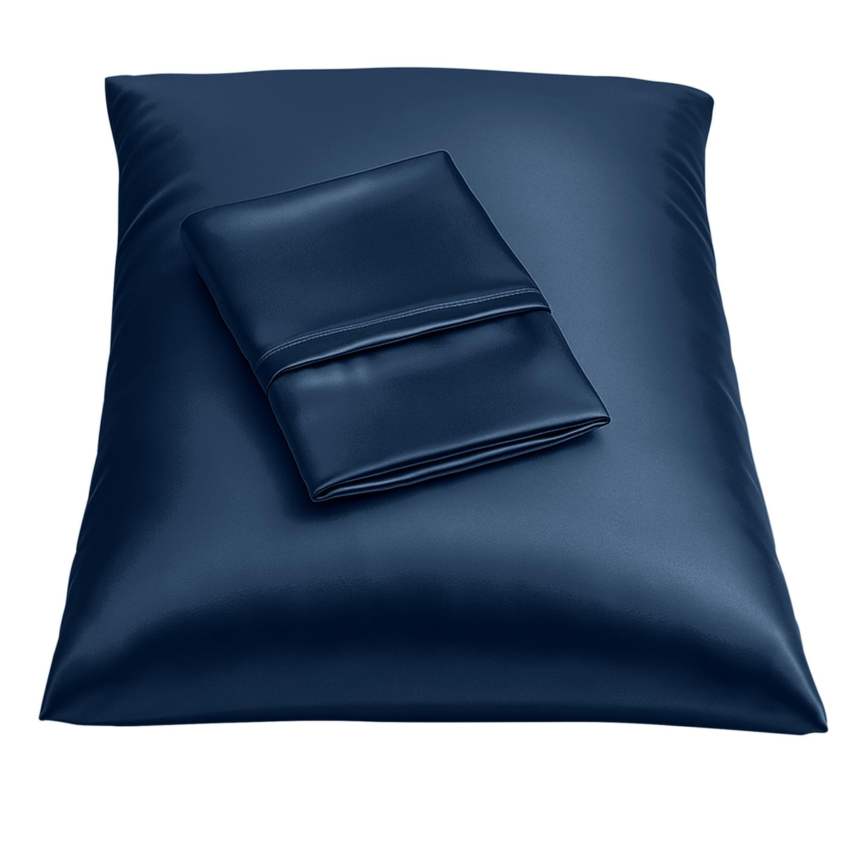 BLISSFORD Satin Pillowcase with Zipper, Like Silk Pillow Cases - Black