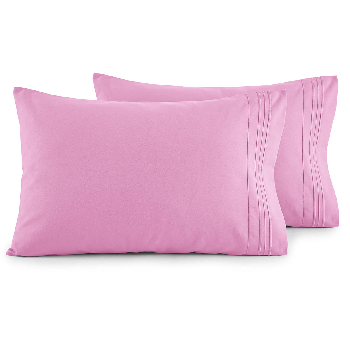 Elegant Comfort Luxury Ultra-Soft 2-Piece Pillowcase Set - 1500 Premium Hotel Quality Microfiber Double Brushed - Wrinkle Resistant, King Size, White