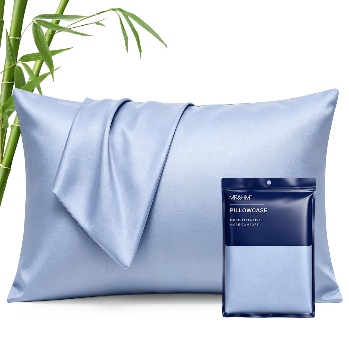 MR&HM Queen Pillowcase Set of 2, Cooling & Breathable, Dark Grey, 20"x30"