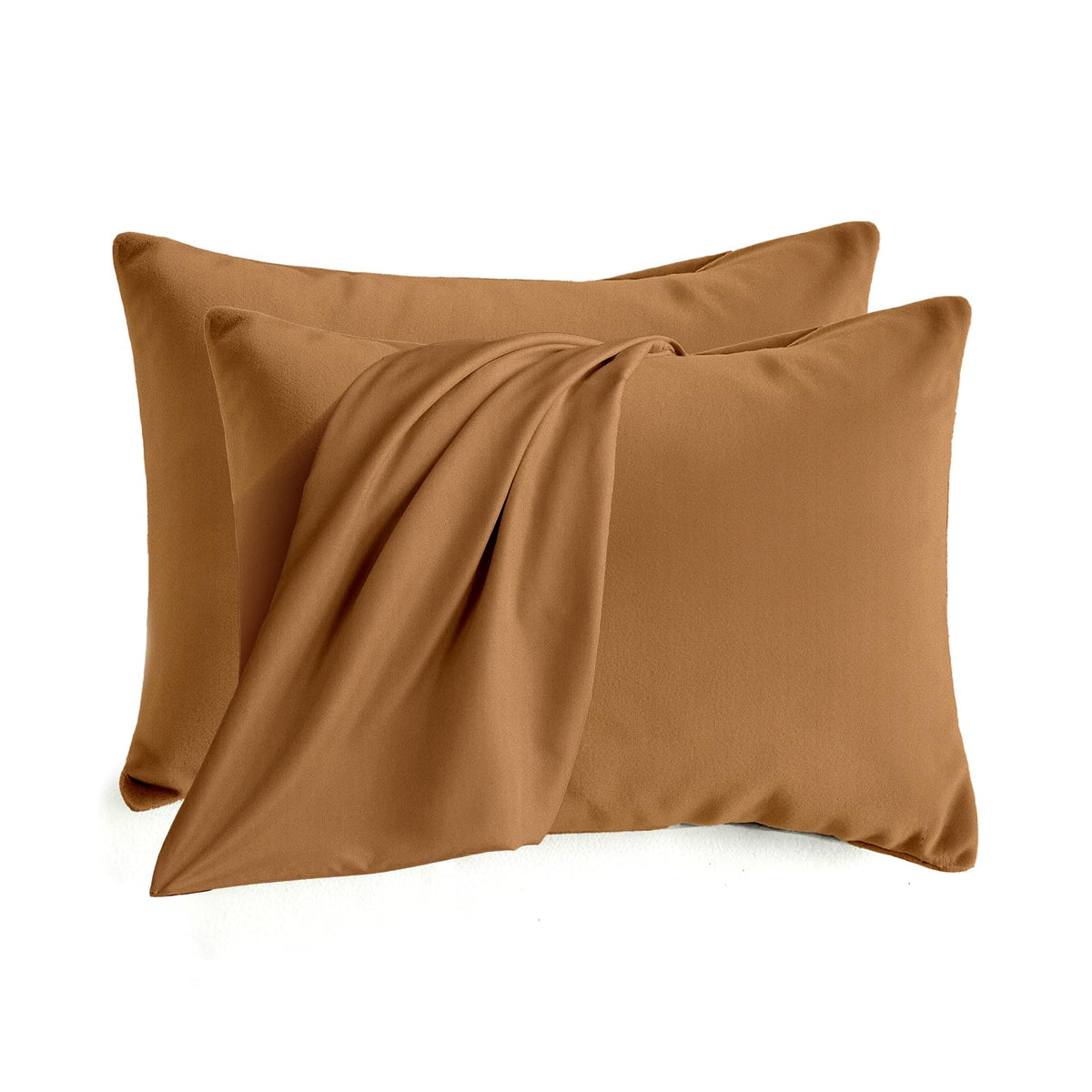 Set of 2 Brushed Microfiber Pillowcases 20x26 inch Pink
