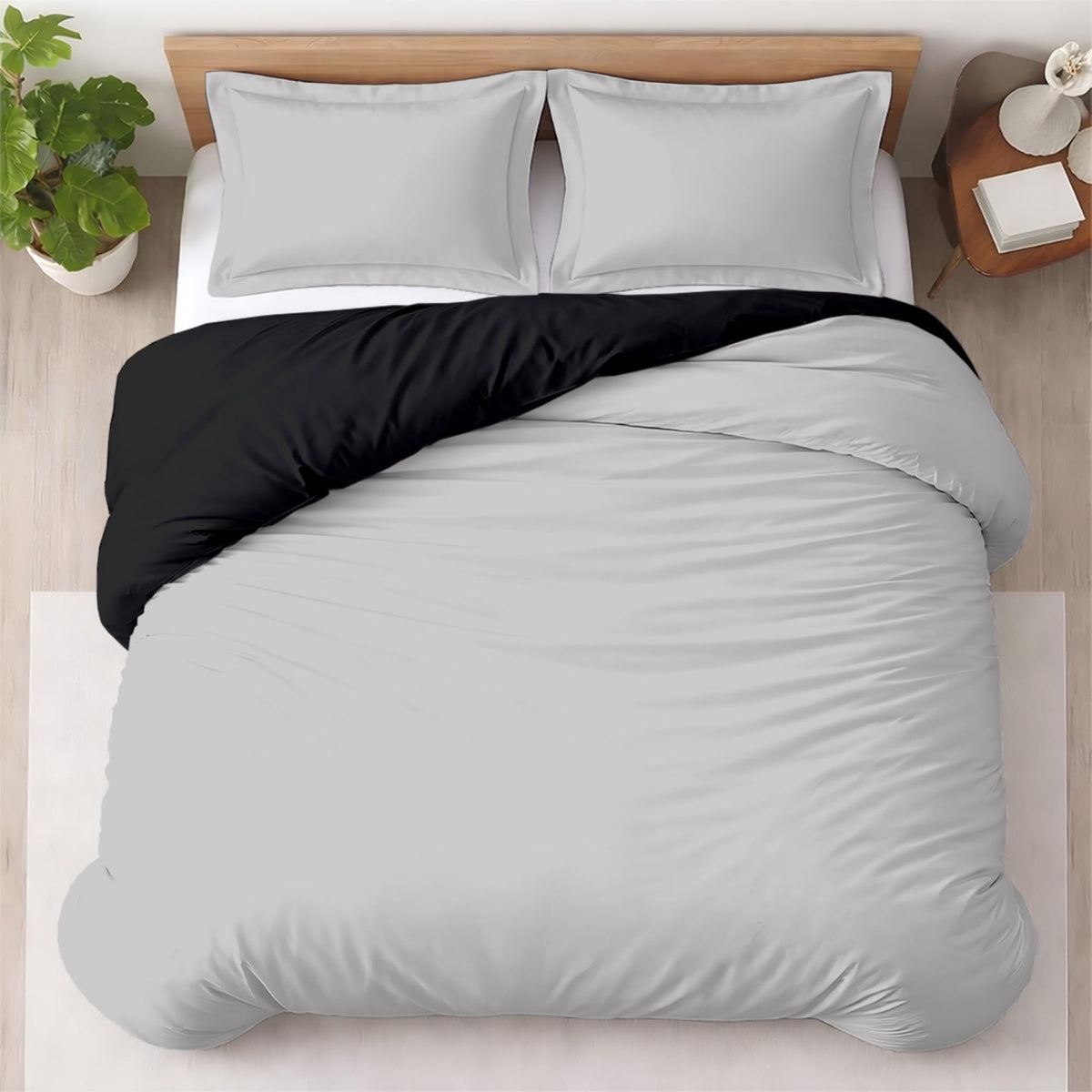 Kotton Culture 3 Pc Duvet Cover King Size Set-100% Egyptian Cotton 600 Thread Count Ultra Soft Premium Durable Comforter Cover Zipper Closure & Corner Ties - (Plum, 104" X 94")