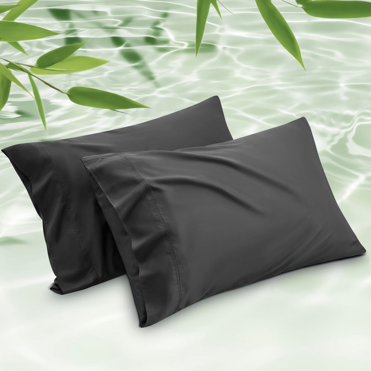 Bedsure White Pillow Cases Queen Set of 2, 100% Rayon Derived from Bamboo